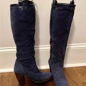 Ugg Navy Suede Tall Boots size 7.5 EUC